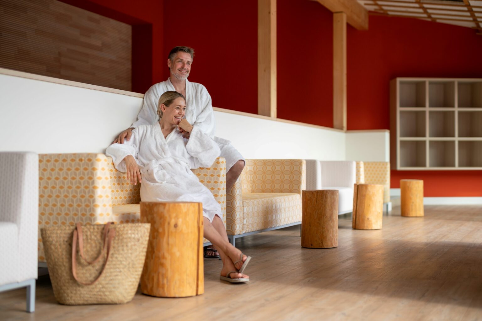 Kaminlounge Paar Sofas